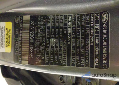 2017 Land Rover Range Rover Evoque Se/Se Premium from USA, damaged, VIN SALVP2BG4HH188759